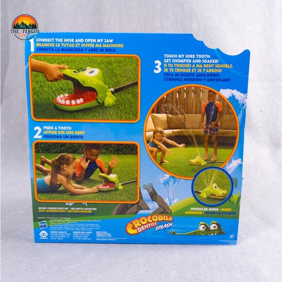 Hasbro Crocodile Dentist Splash Game & Sprinkler Outdoor Water Toy For Kids 4+ - Picture 2 of 5
